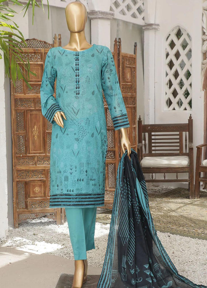HZ Textiles Printed Lawn Suits Unstitched 3 Piece HZ23PP-V4 PPC-31 - Summer Collection
