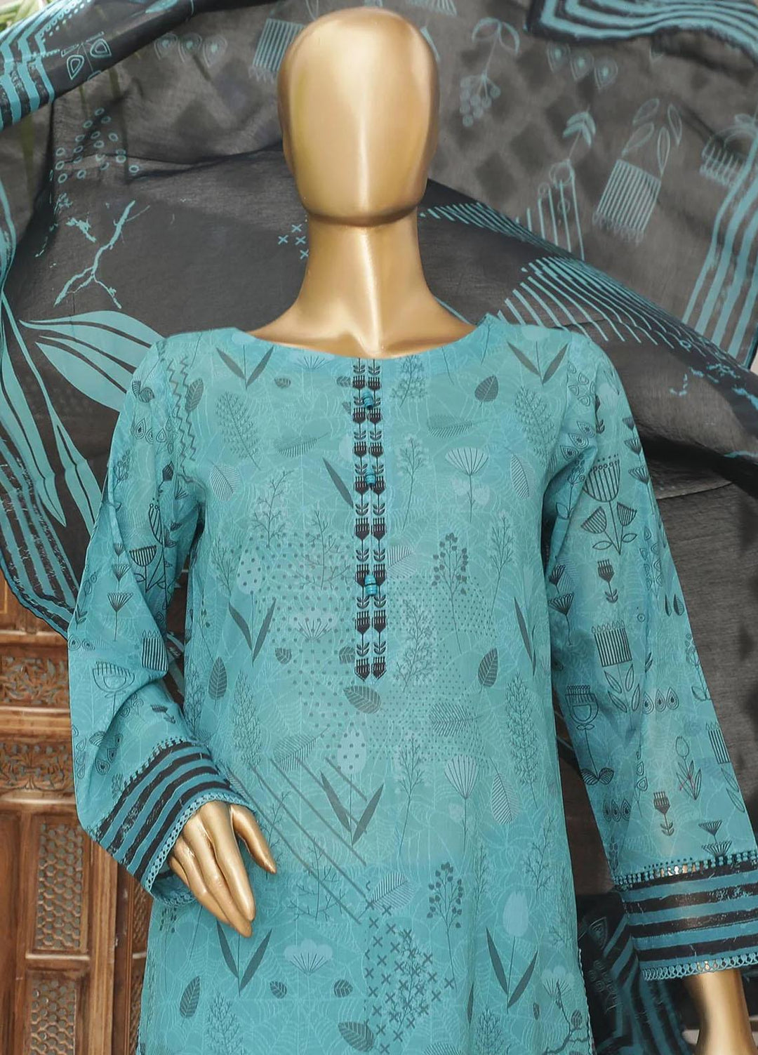 HZ Textiles Printed Lawn Suits Unstitched 3 Piece HZ23PP-V4 PPC-31 - Summer Collection