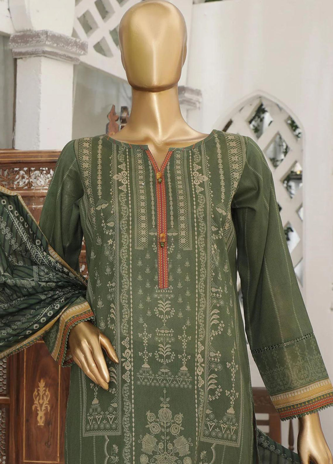 HZ Textiles Printed Lawn Suits Unstitched 3 Piece HZ23PP-V4 PPC-32 - Summer Collection