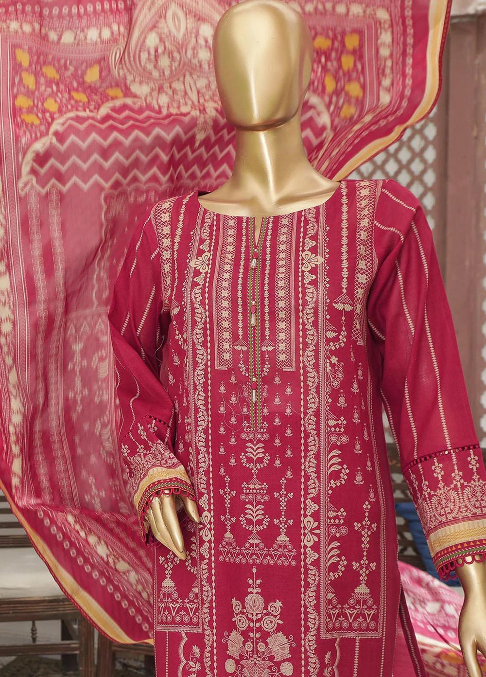 HZ Textiles Printed Lawn Suits Unstitched 3 Piece HZ23PP-V4 PPC-33 - Summer Collection