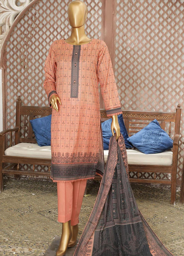 HZ Textiles Printed Lawn Suits Unstitched 3 Piece HZ23PP-V4 PPC-34 - Summer Collection
