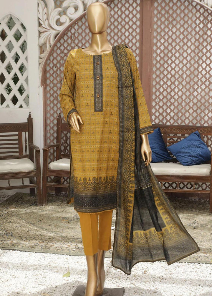 HZ Textiles Printed Lawn Suits Unstitched 3 Piece HZ23PP-V4 PPC-35 - Summer Collection