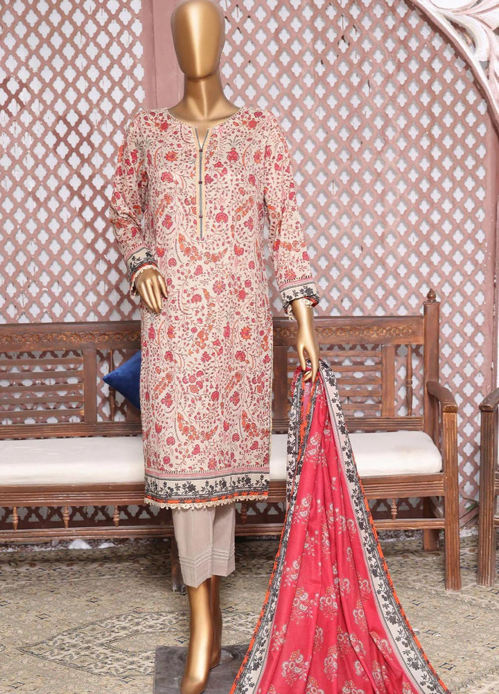 HZ Textiles Printed Lawn Suits Unstitched 3 Piece HZ23PP-V4 PPC-37 - Summer Collection