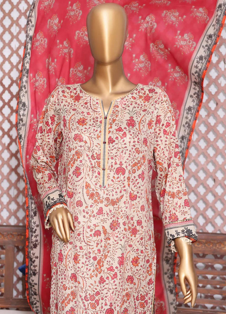 HZ Textiles Printed Lawn Suits Unstitched 3 Piece HZ23PP-V4 PPC-37 - Summer Collection