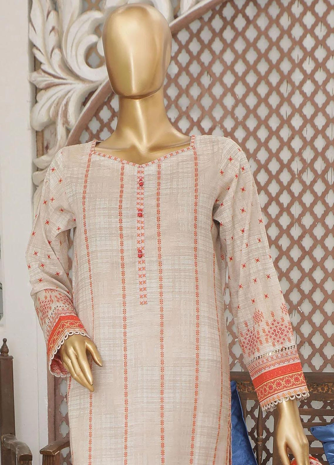 HZ Textiles Printed Lawn Suits Unstitched 3 Piece HZ23PP-V4 PPC-38 - Summer Collection