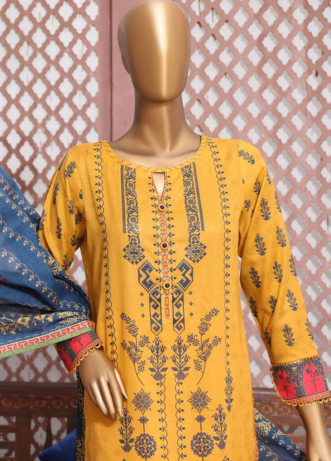 HZ Textiles Printed Lawn Suits Unstitched 3 Piece HZ23PP-V4 PPC-41 - Summer Collection