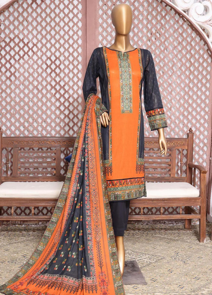 HZ Textiles Printed Lawn Suits Unstitched 3 Piece HZ23PP-V4 PPC-42 - Summer Collection