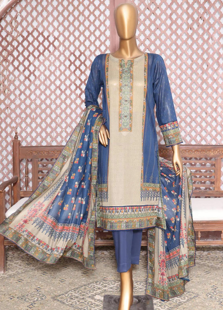 HZ Textiles Printed Lawn Suits Unstitched 3 Piece HZ23PP-V4 PPC-43 - Summer Collection