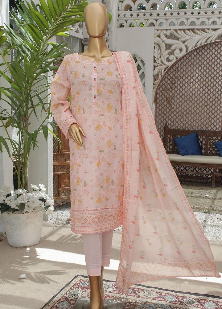 HZ Textiles Printed Lawn Suits Unstitched 3 Piece HZ23PP-V4 PPC-44 - Summer Collection