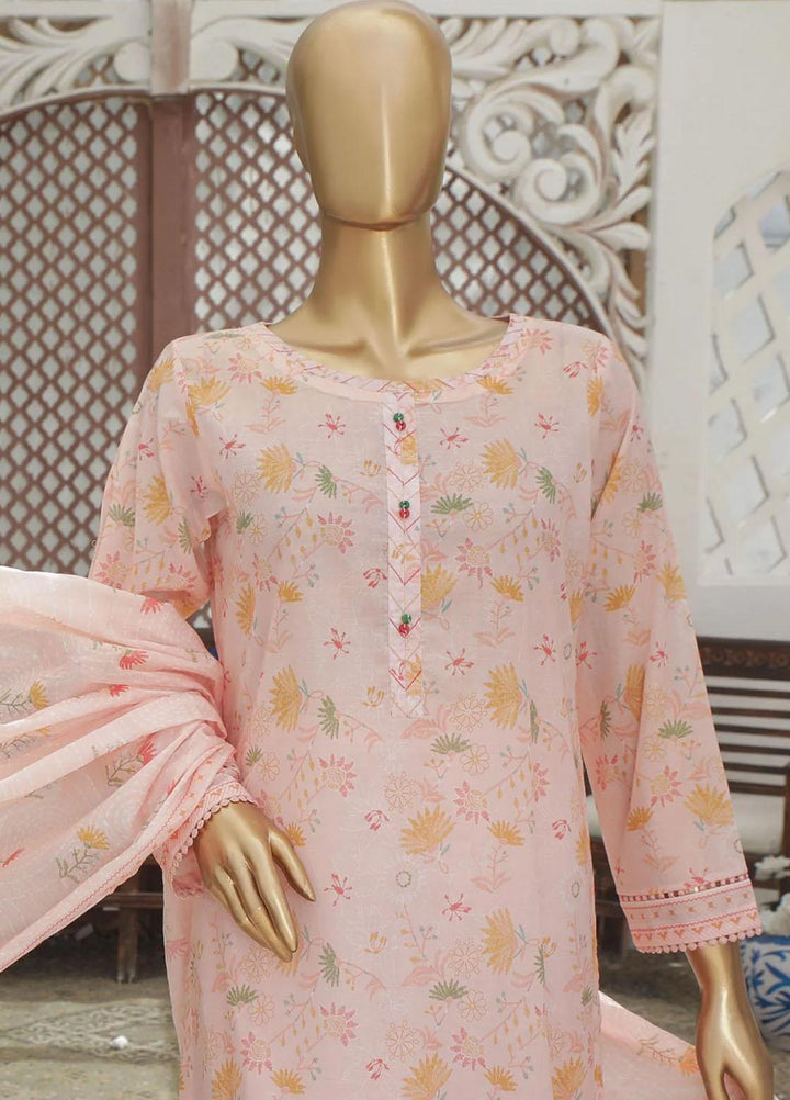 HZ Textiles Printed Lawn Suits Unstitched 3 Piece HZ23PP-V4 PPC-44 - Summer Collection