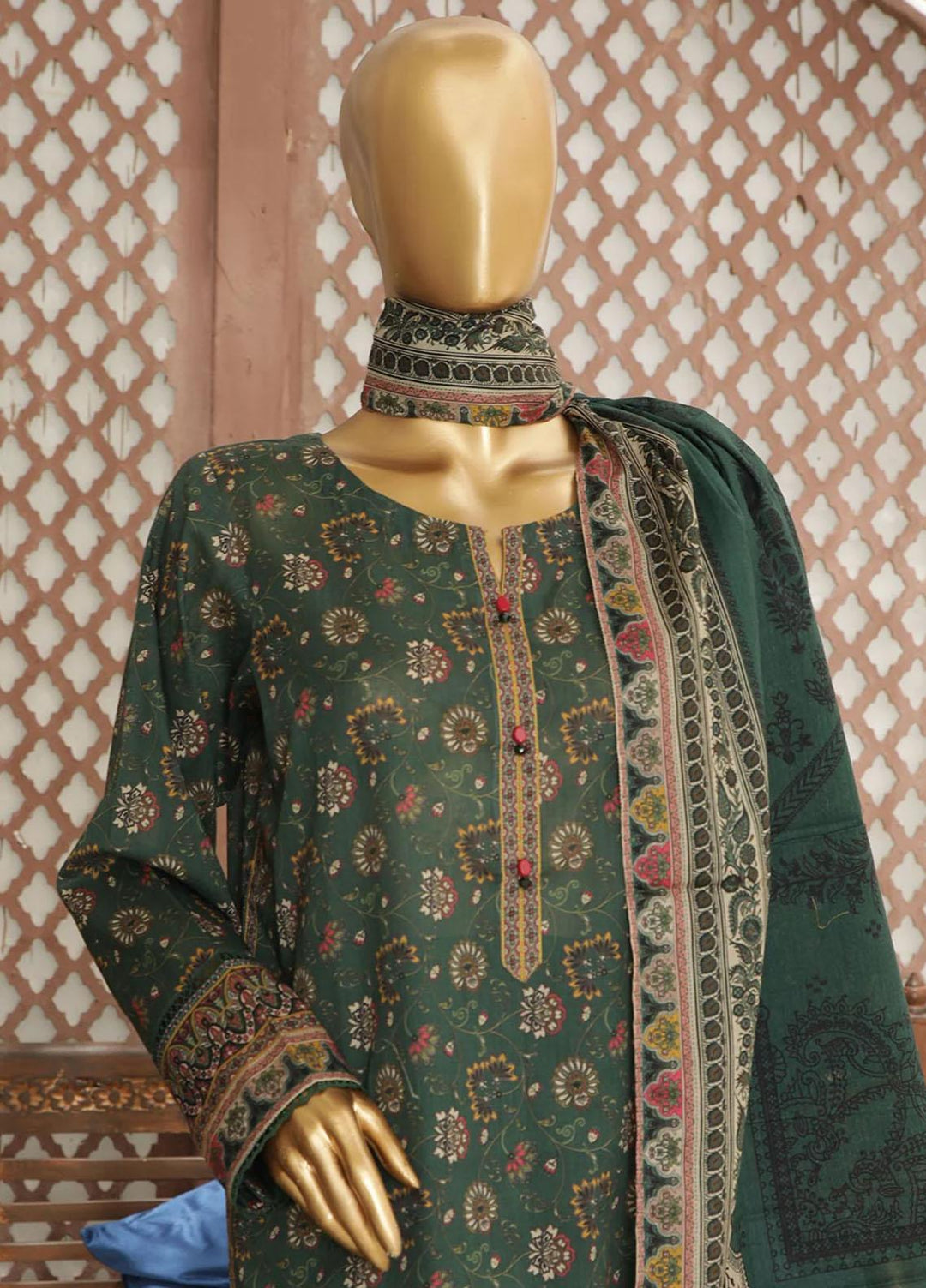 HZ Textiles Printed Lawn Suits Unstitched 3 Piece HZ23PP-V4 PPC-46 - Summer Collection