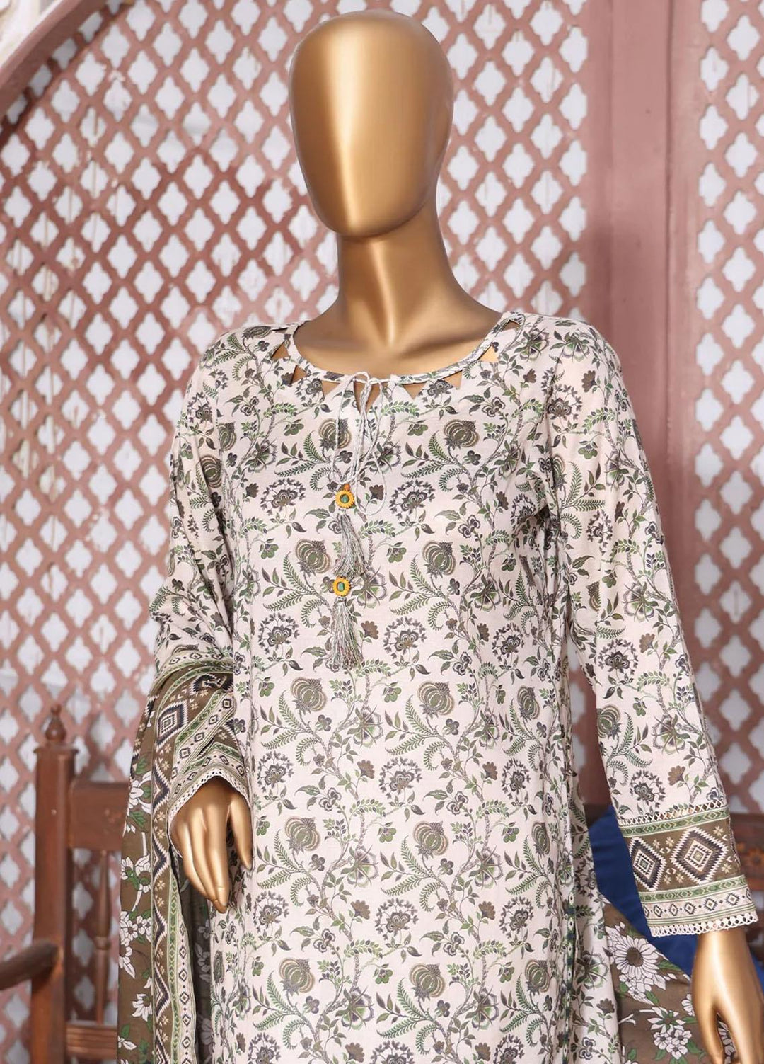 HZ Textiles Printed Lawn Suits Unstitched 3 Piece HZ23PP-V4 PPC-48 - Summer Collection