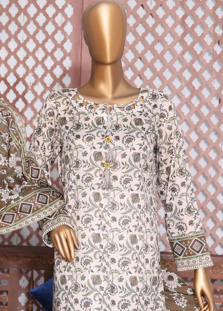 HZ Textiles Printed Lawn Suits Unstitched 3 Piece HZ23PP-V4 PPC-48 - Summer Collection