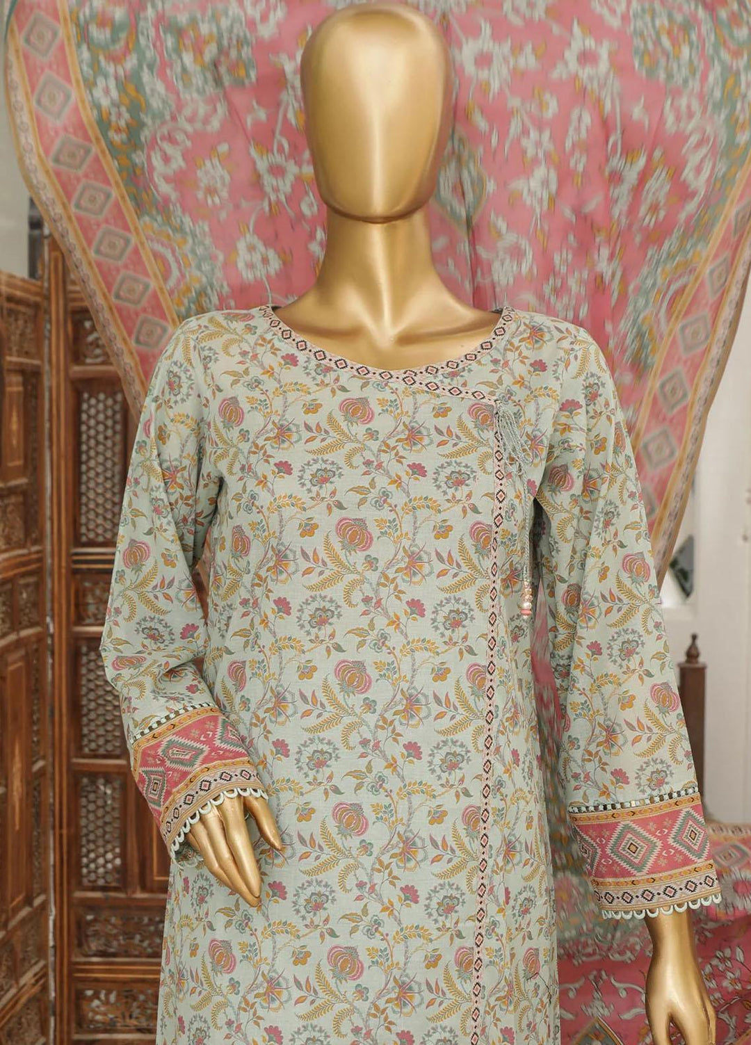 HZ Textiles Printed Lawn Suits Unstitched 3 Piece HZ23PP-V4 PPC-49 - Summer Collection