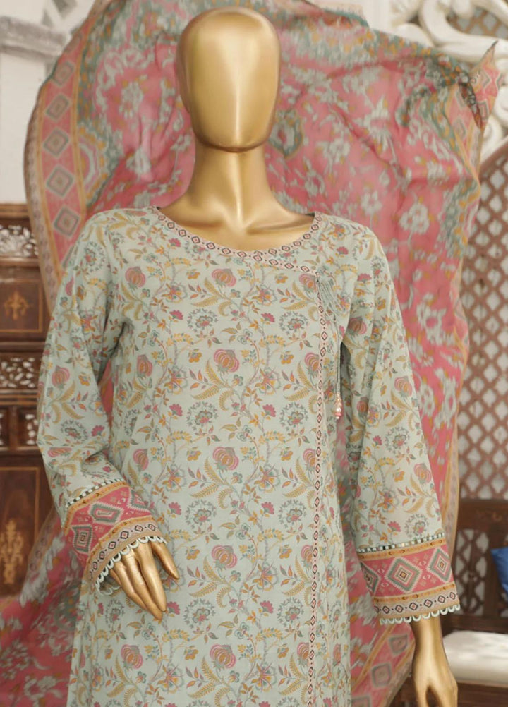 HZ Textiles Printed Lawn Suits Unstitched 3 Piece HZ23PP-V4 PPC-49 - Summer Collection