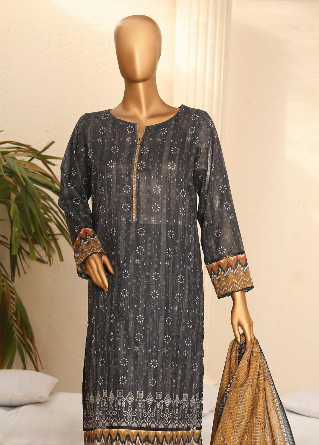 HZ Textiles Printed Lawn Suits Unstitched 3 Piece HZ23PP-V5 PPC-114 - Summer Collection