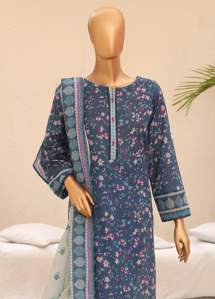 HZ Textiles Printed Lawn Suits Unstitched 3 Piece HZ23PP-V5 PPC-116 - Summer Collection