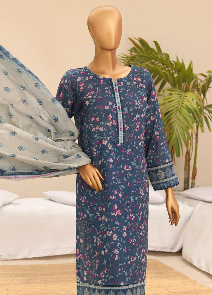 HZ Textiles Printed Lawn Suits Unstitched 3 Piece HZ23PP-V5 PPC-116 - Summer Collection