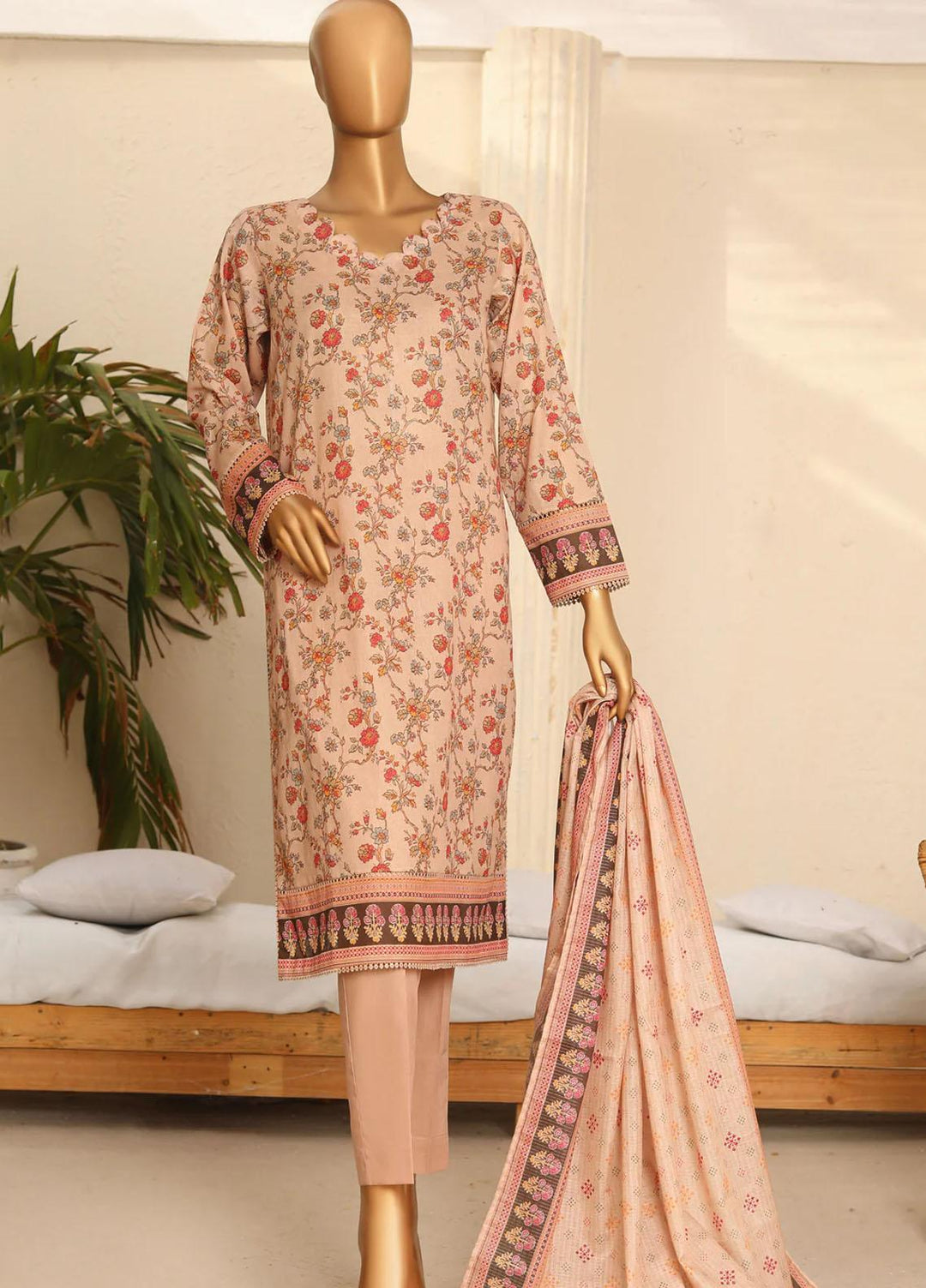 HZ Textiles Printed Lawn Suits Unstitched 3 Piece HZ23PP-V5 PPC-118 - Summer Collection