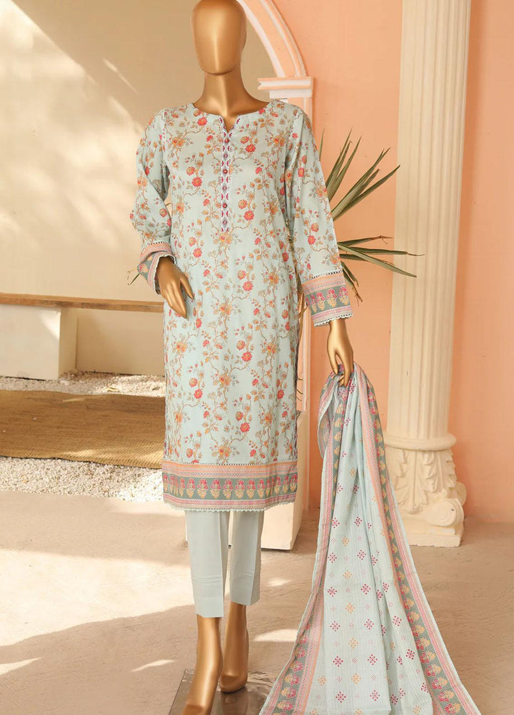 HZ Textiles Printed Lawn Suits Unstitched 3 Piece HZ23PP-V5 PPC-119 - Summer Collection