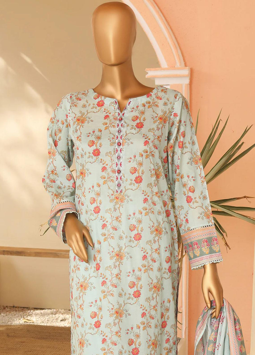 HZ Textiles Printed Lawn Suits Unstitched 3 Piece HZ23PP-V5 PPC-119 - Summer Collection