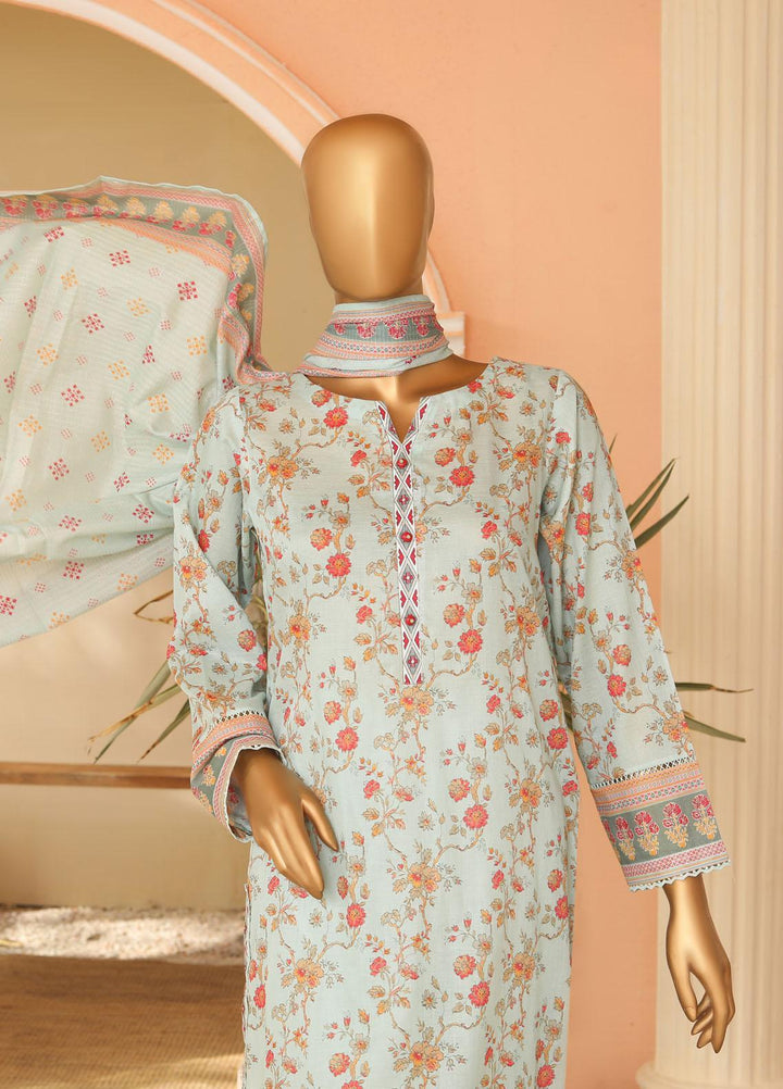 HZ Textiles Printed Lawn Suits Unstitched 3 Piece HZ23PP-V5 PPC-119 - Summer Collection