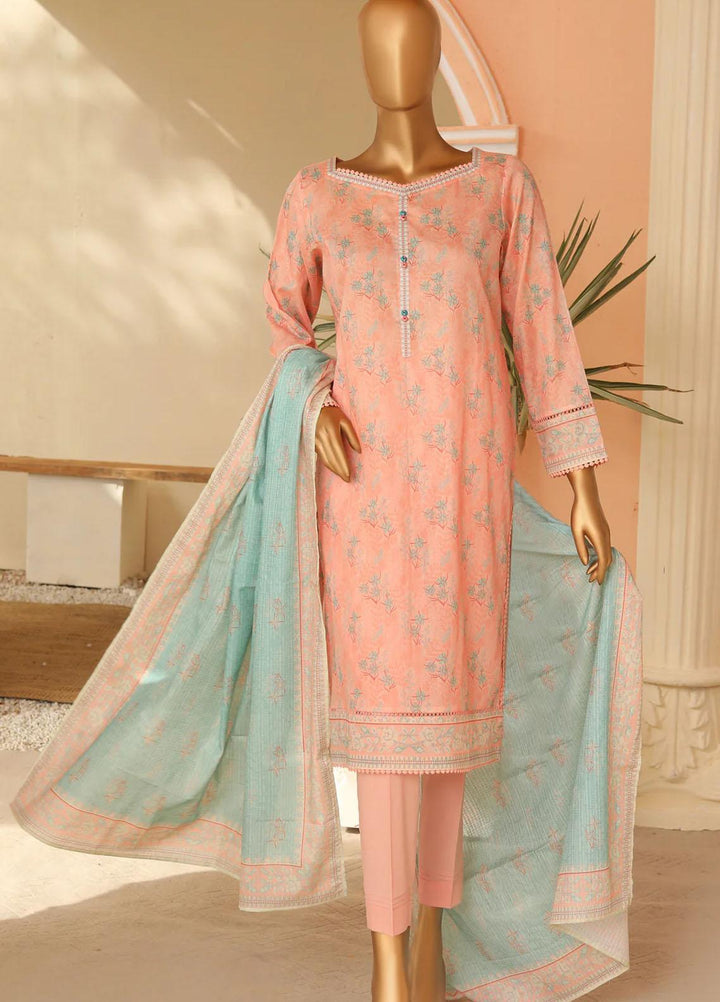 HZ Textiles Printed Lawn Suits Unstitched 3 Piece HZ23PP-V5 PPC-120 - Summer Collection