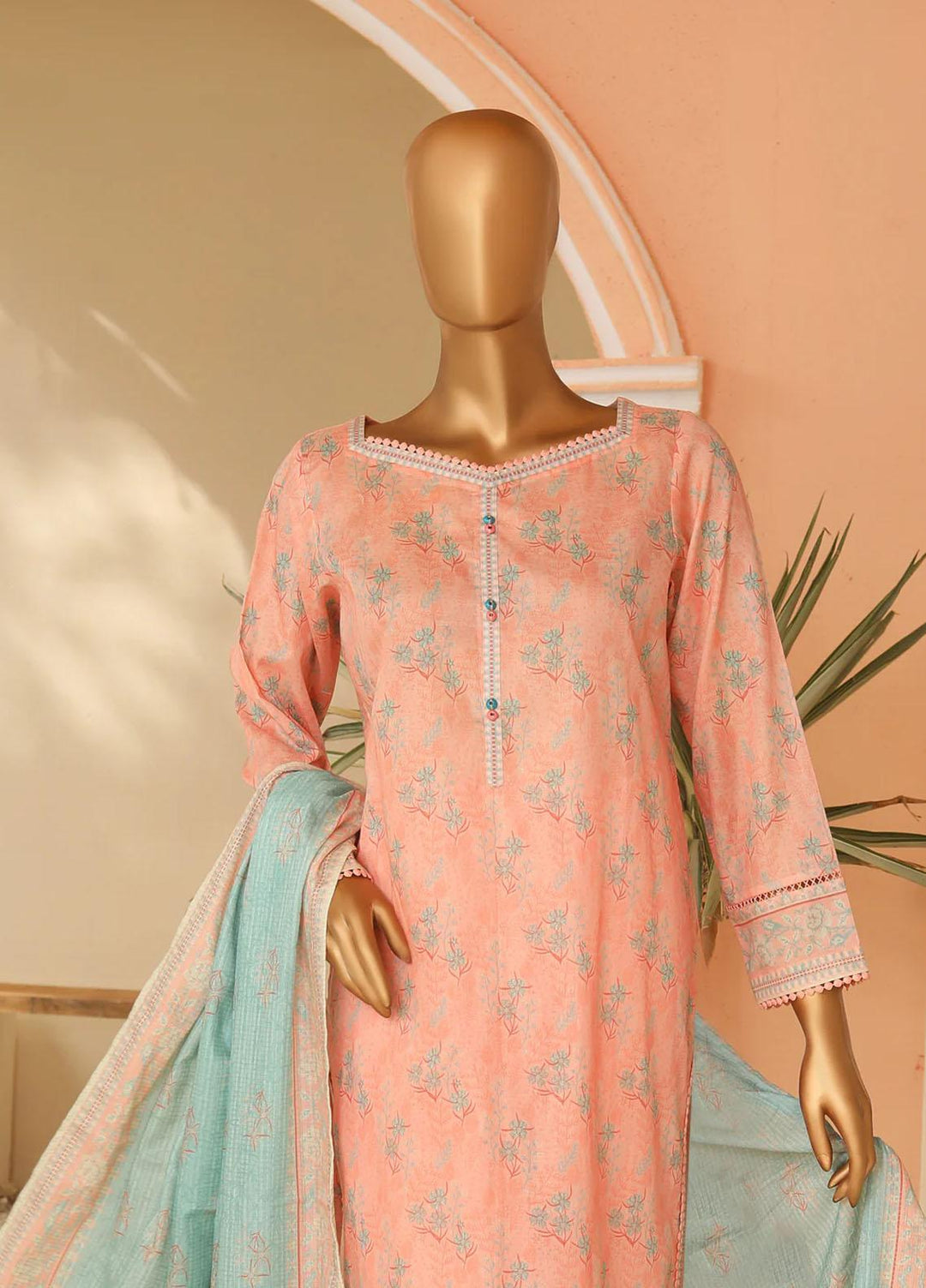 HZ Textiles Printed Lawn Suits Unstitched 3 Piece HZ23PP-V5 PPC-120 - Summer Collection