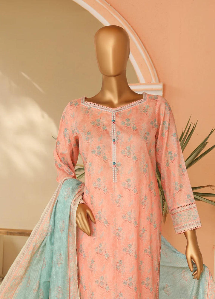 HZ Textiles Printed Lawn Suits Unstitched 3 Piece HZ23PP-V5 PPC-120 - Summer Collection
