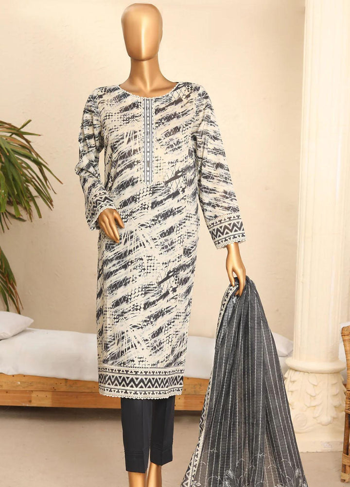 HZ Textiles Printed Lawn Suits Unstitched 3 Piece HZ23PP-V5 PPC-121 - Summer Collection