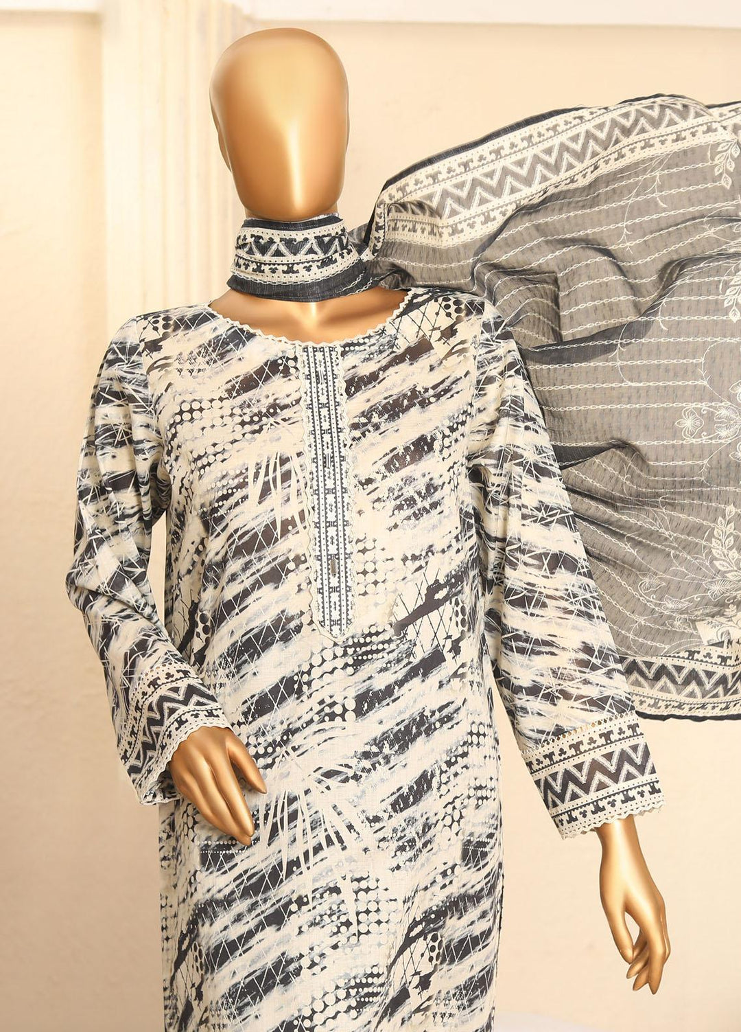 HZ Textiles Printed Lawn Suits Unstitched 3 Piece HZ23PP-V5 PPC-121 - Summer Collection