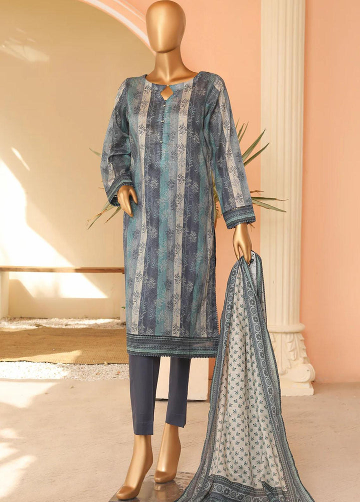 HZ Textiles Printed Lawn Suits Unstitched 3 Piece HZ23PP-V5 PPC-123 - Summer Collection