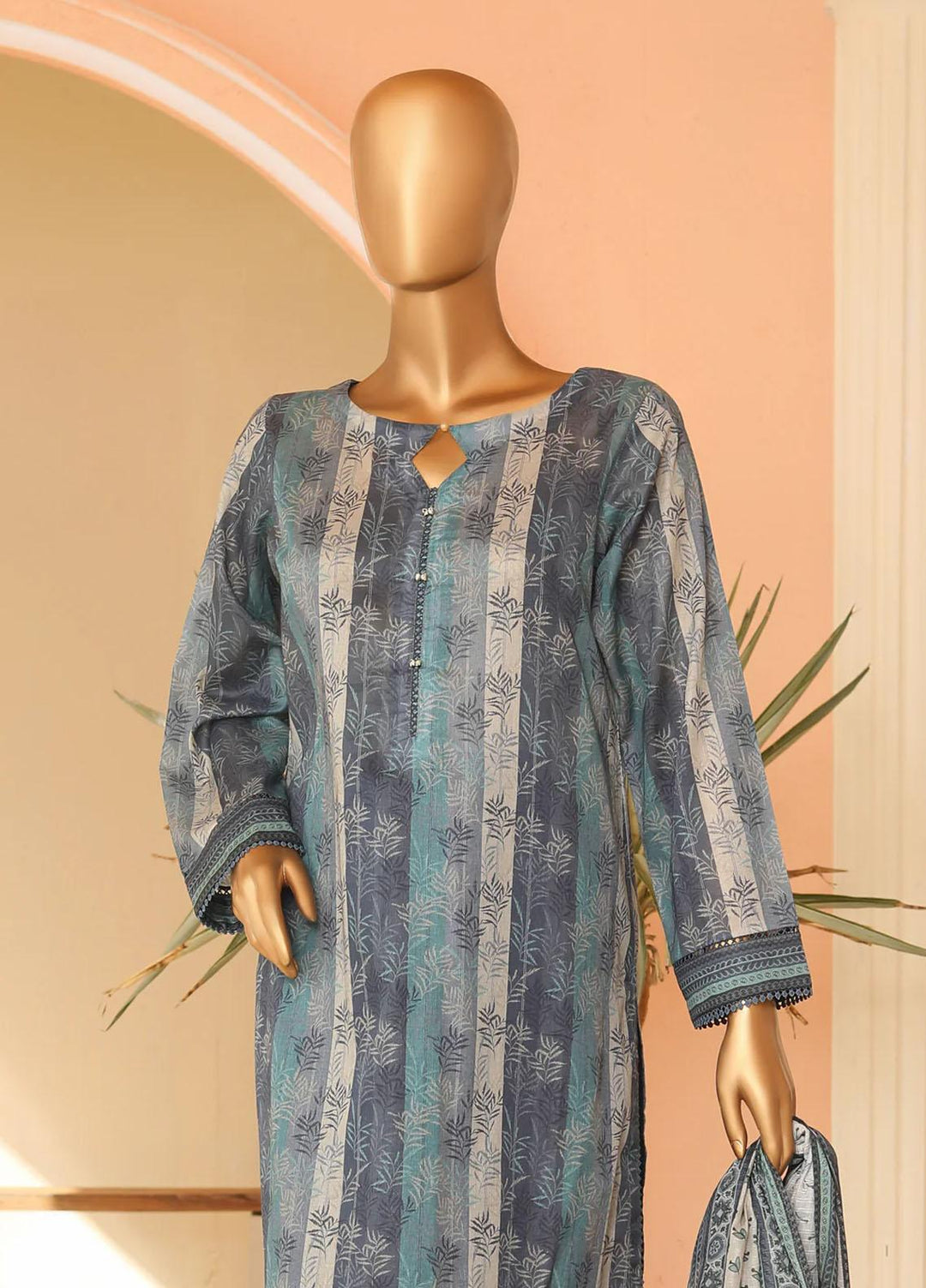 HZ Textiles Printed Lawn Suits Unstitched 3 Piece HZ23PP-V5 PPC-123 - Summer Collection