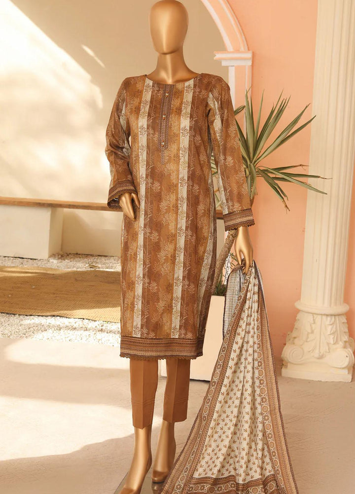 HZ Textiles Printed Lawn Suits Unstitched 3 Piece HZ23PP-V5 PPC-124 - Summer Collection