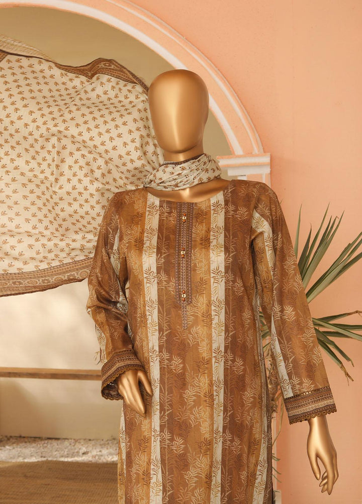 HZ Textiles Printed Lawn Suits Unstitched 3 Piece HZ23PP-V5 PPC-124 - Summer Collection