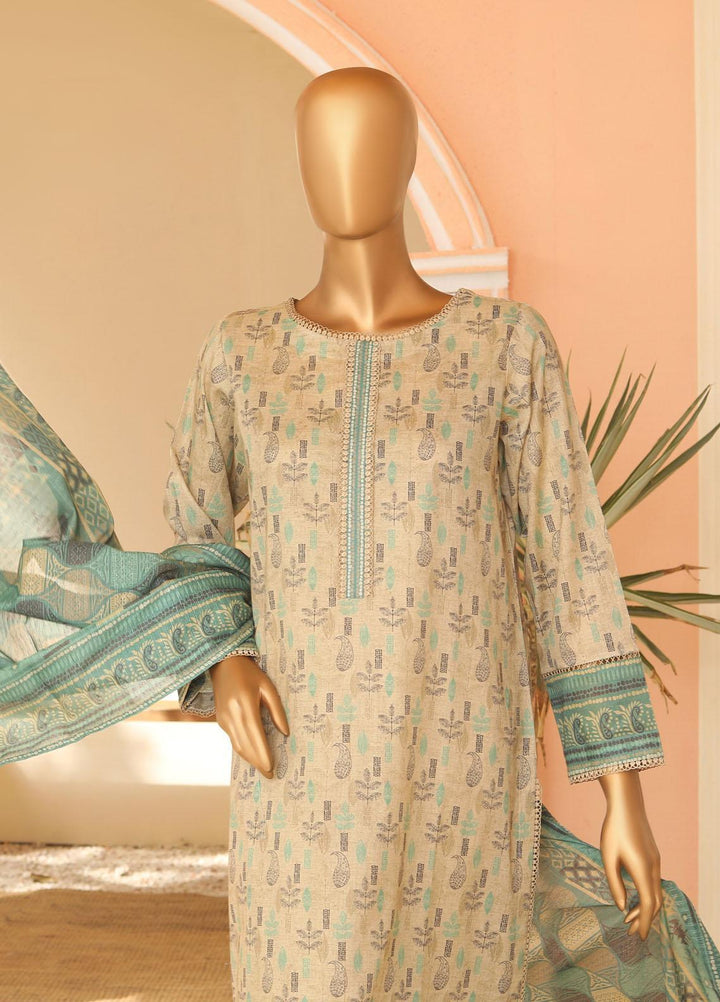 HZ Textiles Printed Lawn Suits Unstitched 3 Piece HZ23PP-V5 PPC-125 - Summer Collection