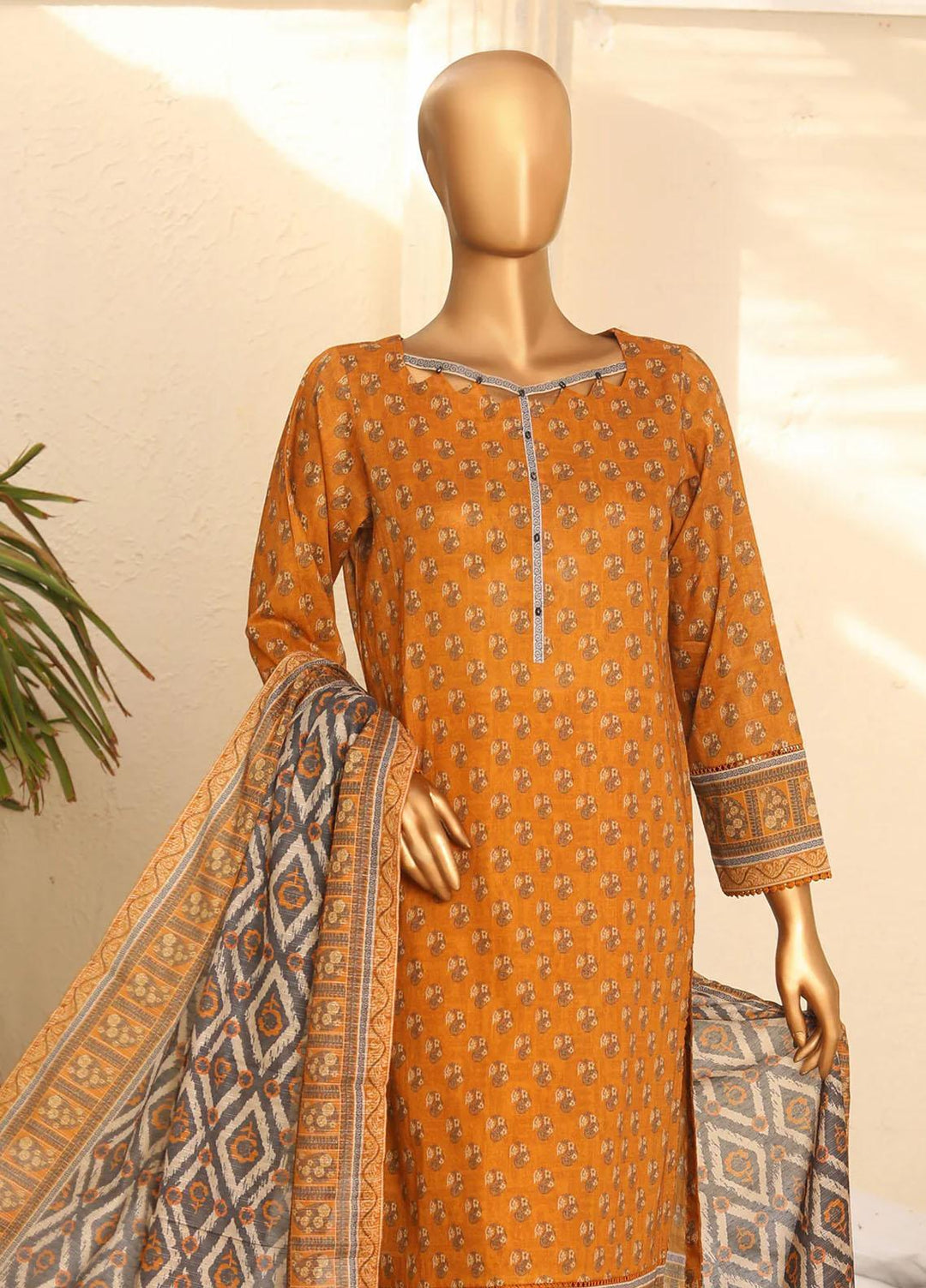 HZ Textiles Printed Lawn Suits Unstitched 3 Piece HZ23PP-V5 PPC-126 - Summer Collection