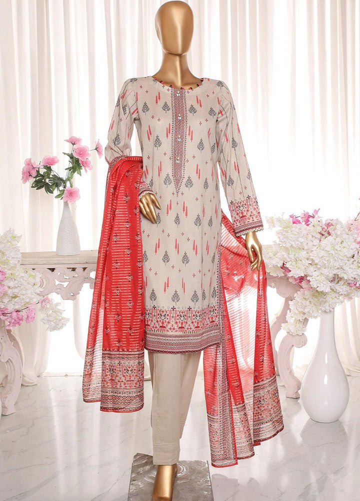 HZ Textiles Printed Lawn Suits Unstitched 3 Piece HZ23PZ PPC-15 - Summer Collection