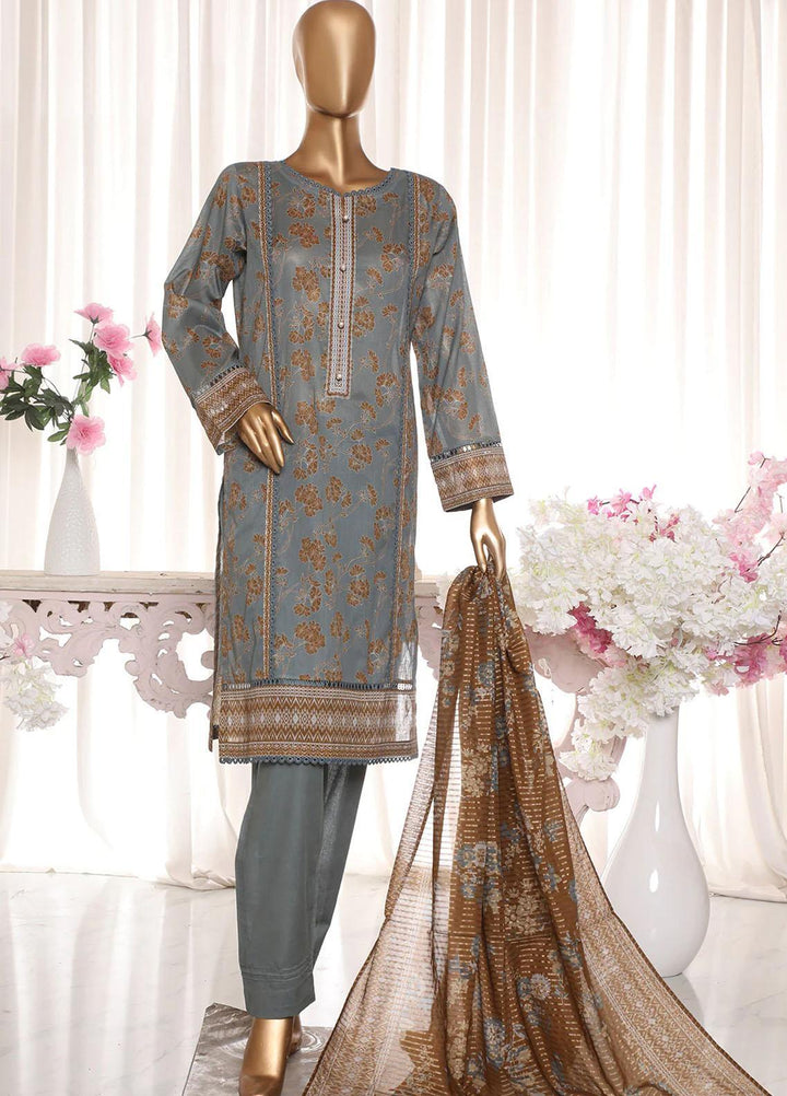 HZ Textiles Printed Lawn Suits Unstitched 3 Piece HZ23PZ PPC-18 - Summer Collection