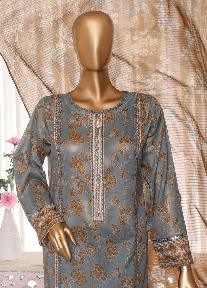 HZ Textiles Printed Lawn Suits Unstitched 3 Piece HZ23PZ PPC-18 - Summer Collection