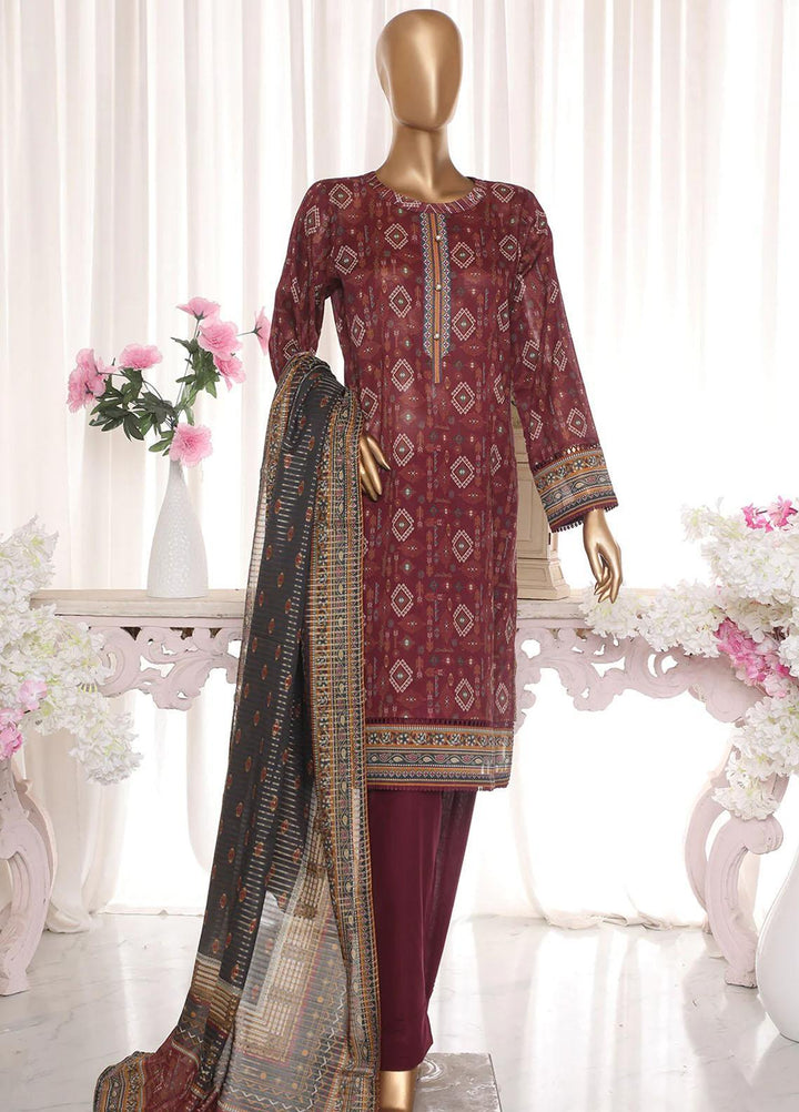 HZ Textiles Printed Lawn Suits Unstitched 3 Piece HZ23PZ PPC-21 - Summer Collection