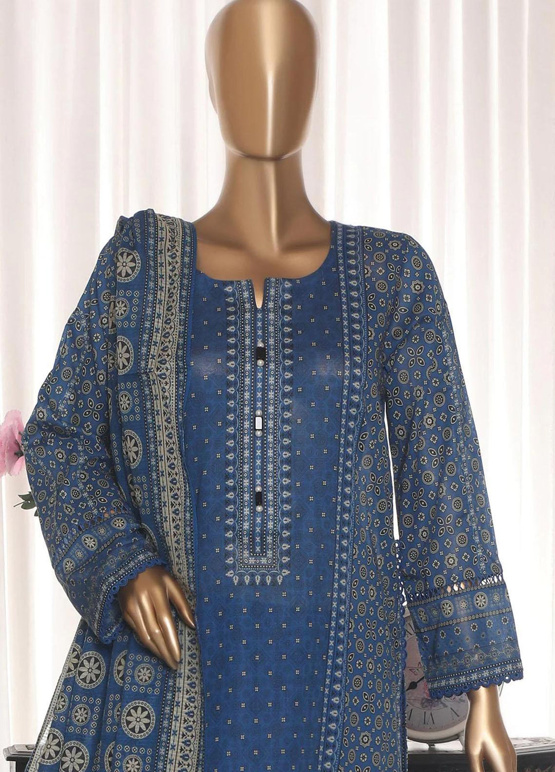 HZ Textiles Printed Lawn Suits Unstitched 3 Piece HZ23PZ PPC-23 - Summer Collection