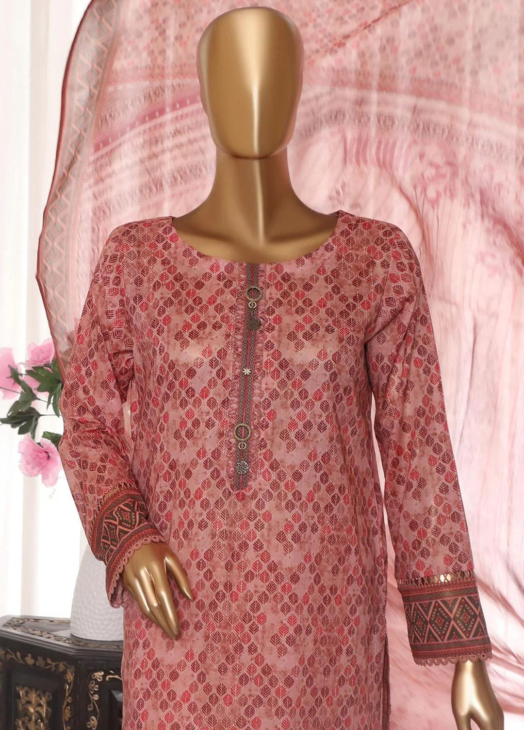 HZ Textiles Printed Lawn Suits Unstitched 3 Piece HZ23PZ PPC-24 - Summer Collection