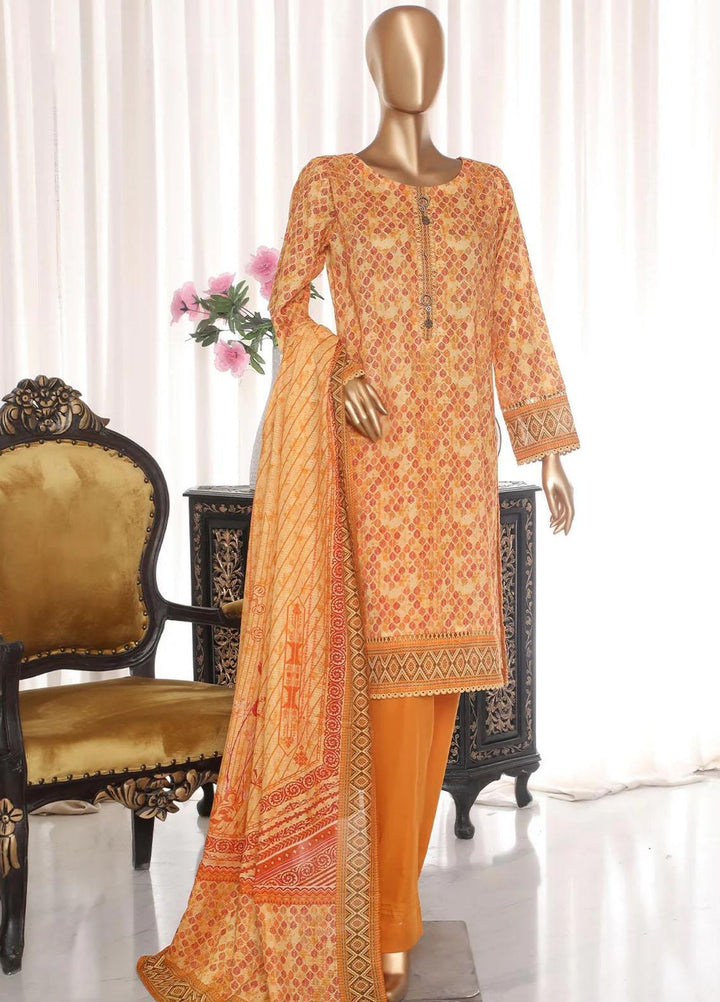 HZ Textiles Printed Lawn Suits Unstitched 3 Piece HZ23PZ PPC-25 - Summer Collection