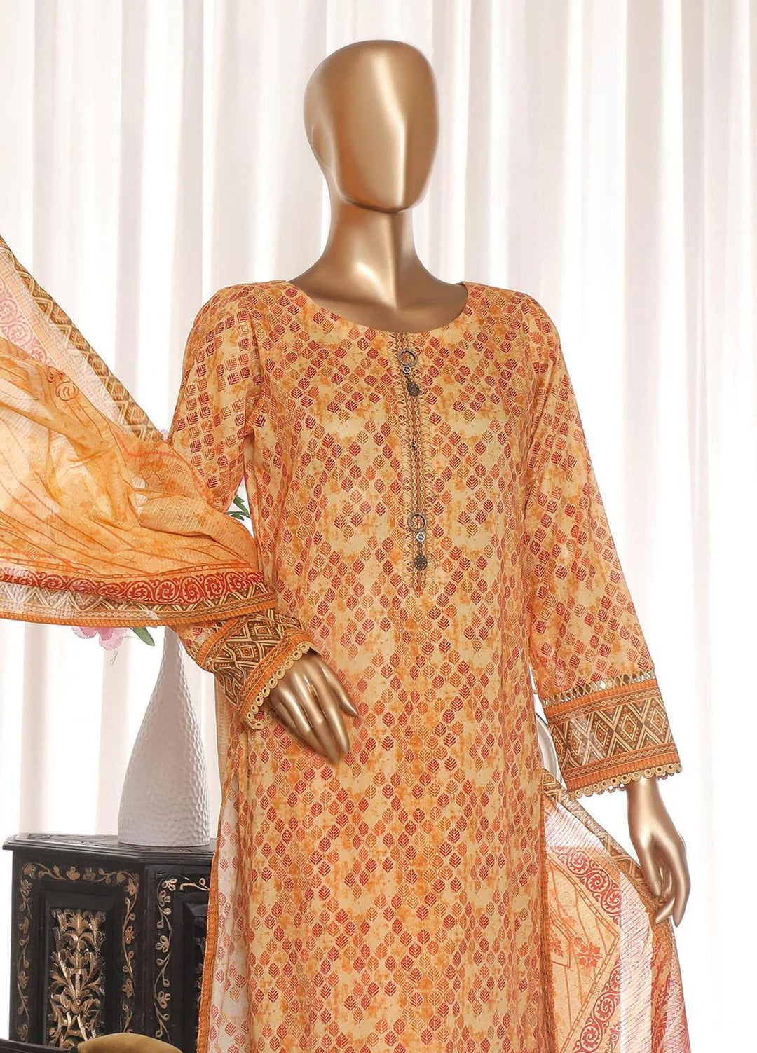 HZ Textiles Printed Lawn Suits Unstitched 3 Piece HZ23PZ PPC-25 - Summer Collection
