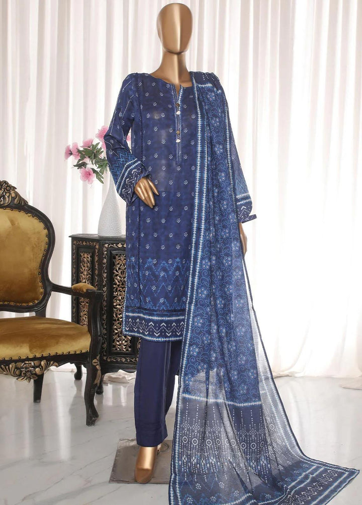 HZ Textiles Printed Lawn Suits Unstitched 3 Piece HZ23PZ PPC-26 - Summer Collection