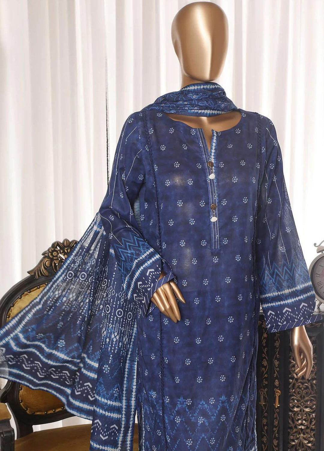 HZ Textiles Printed Lawn Suits Unstitched 3 Piece HZ23PZ PPC-26 - Summer Collection