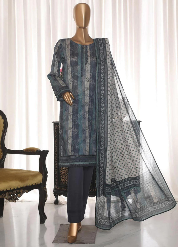 HZ Textiles Printed Lawn Suits Unstitched 3 Piece HZ23PZ PPC-29 - Summer Collection