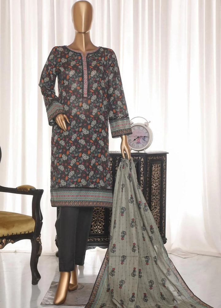 HZ Textiles Printed Lawn Suits Unstitched 3 Piece HZ23PZ PPC-32 - Summer Collection