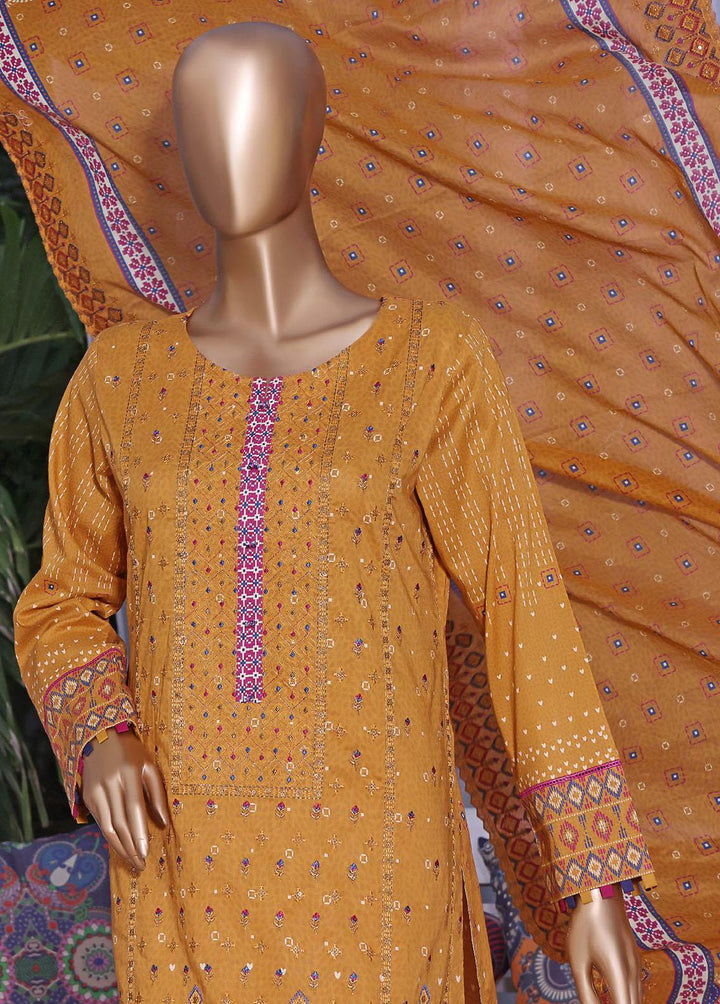 HZ Textiles Embroidered Cambric Suits Unstitched 3 Piece HZ22PC PCE-0421 - Premium Collection